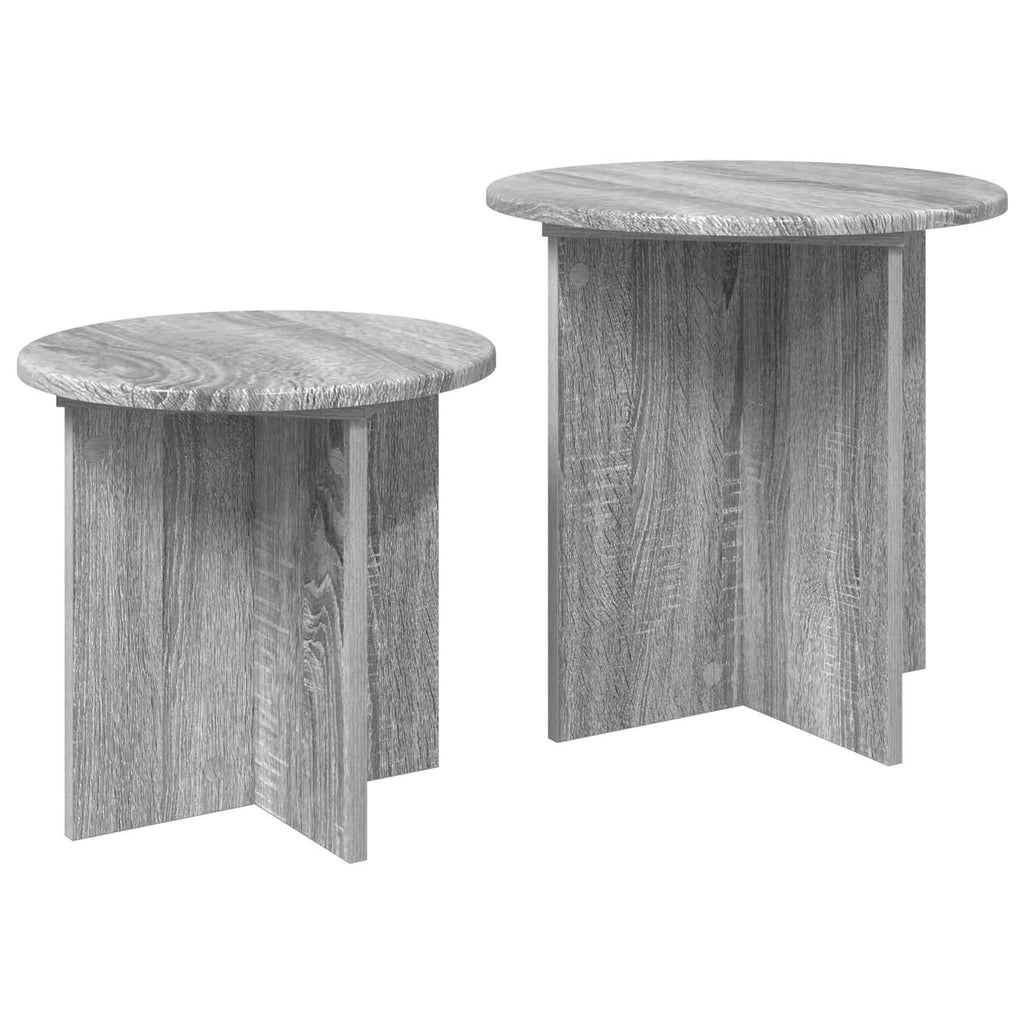 Beistelltisch-Set 2 pcs Graues Sonoma Holzwerkstoff