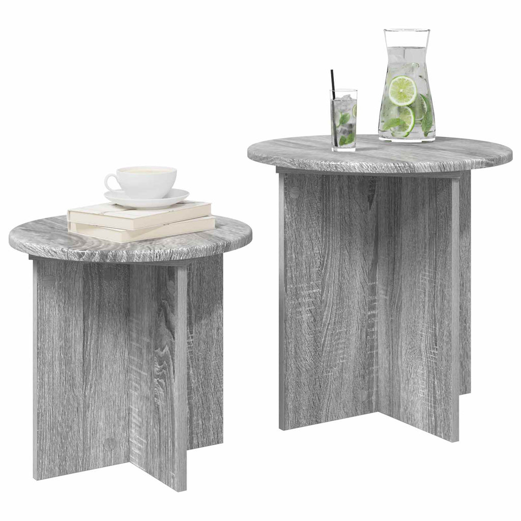 Beistelltisch-Set 2 pcs Graues Sonoma Holzwerkstoff