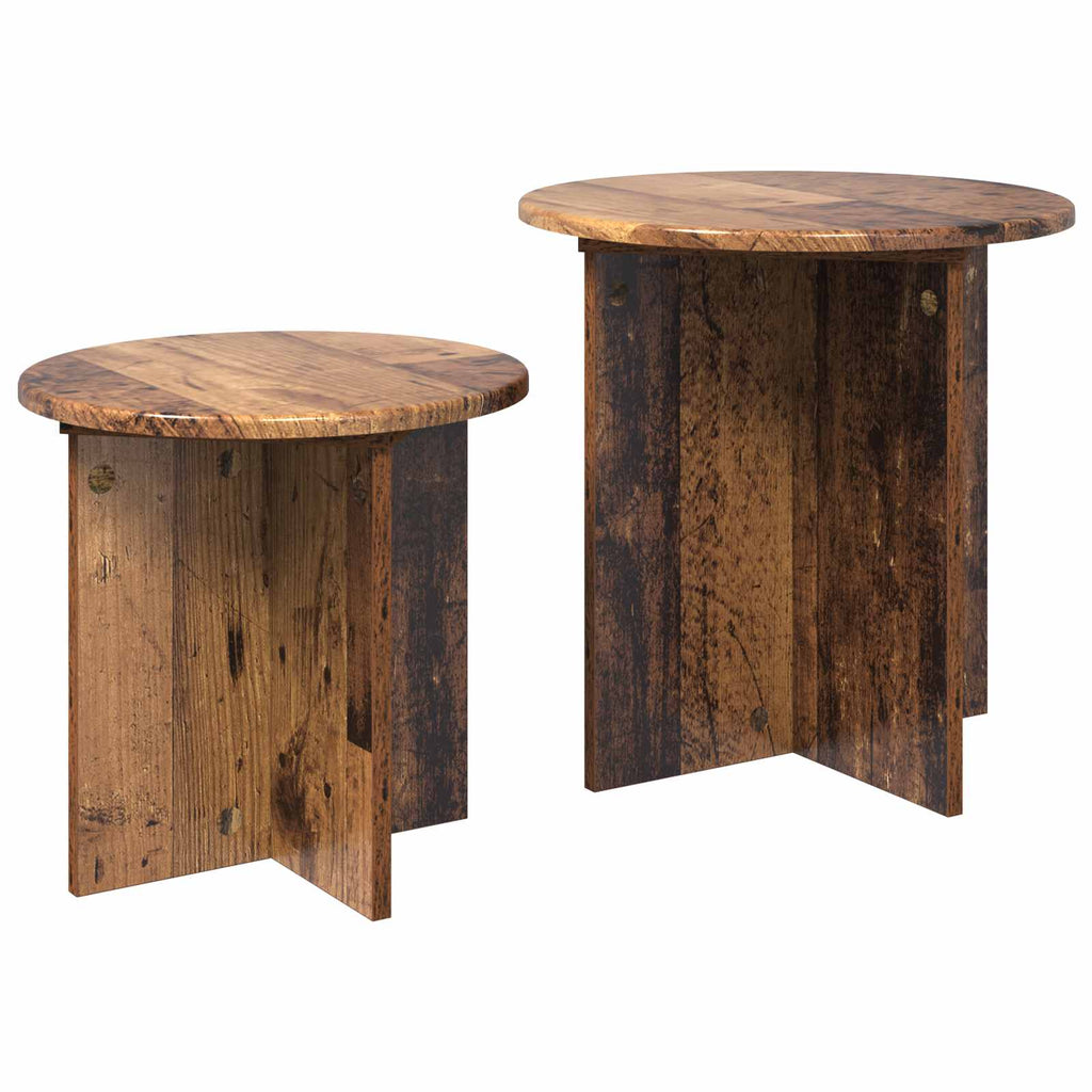 Beistelltisch-Set 2 pcs Altholz Holzwerkstoff