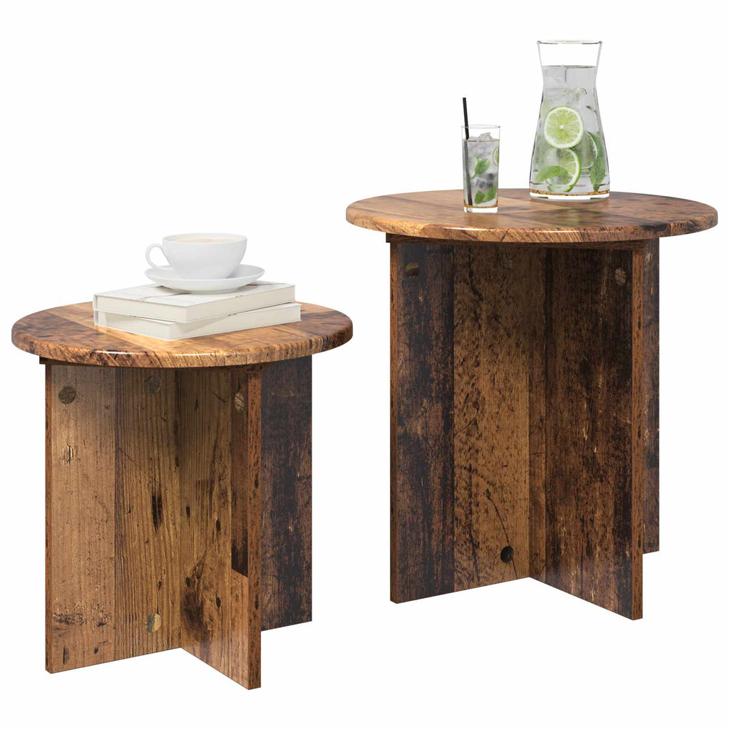 Beistelltisch-Set 2 pcs Altholz Holzwerkstoff