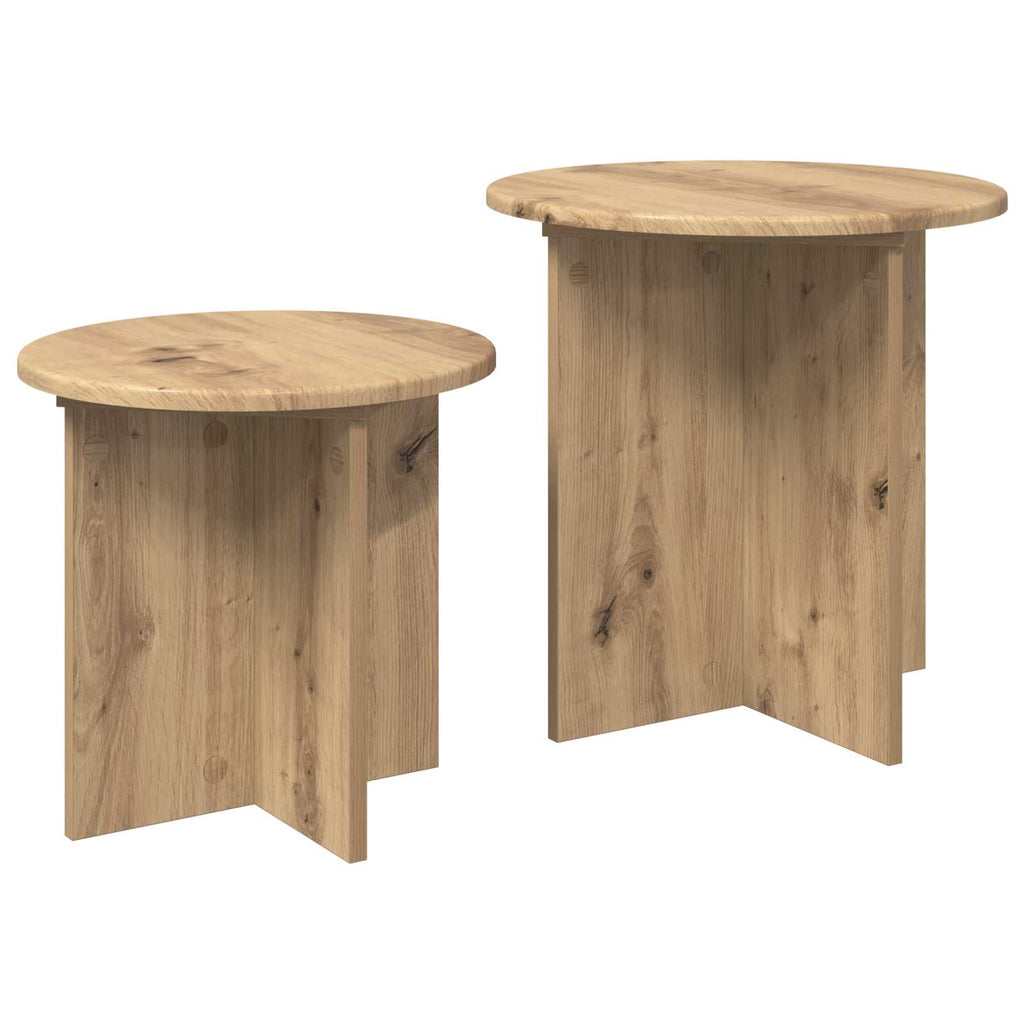 Beistelltisch-Set 2 pcs Artisan-Eiche Holzwerkstoff