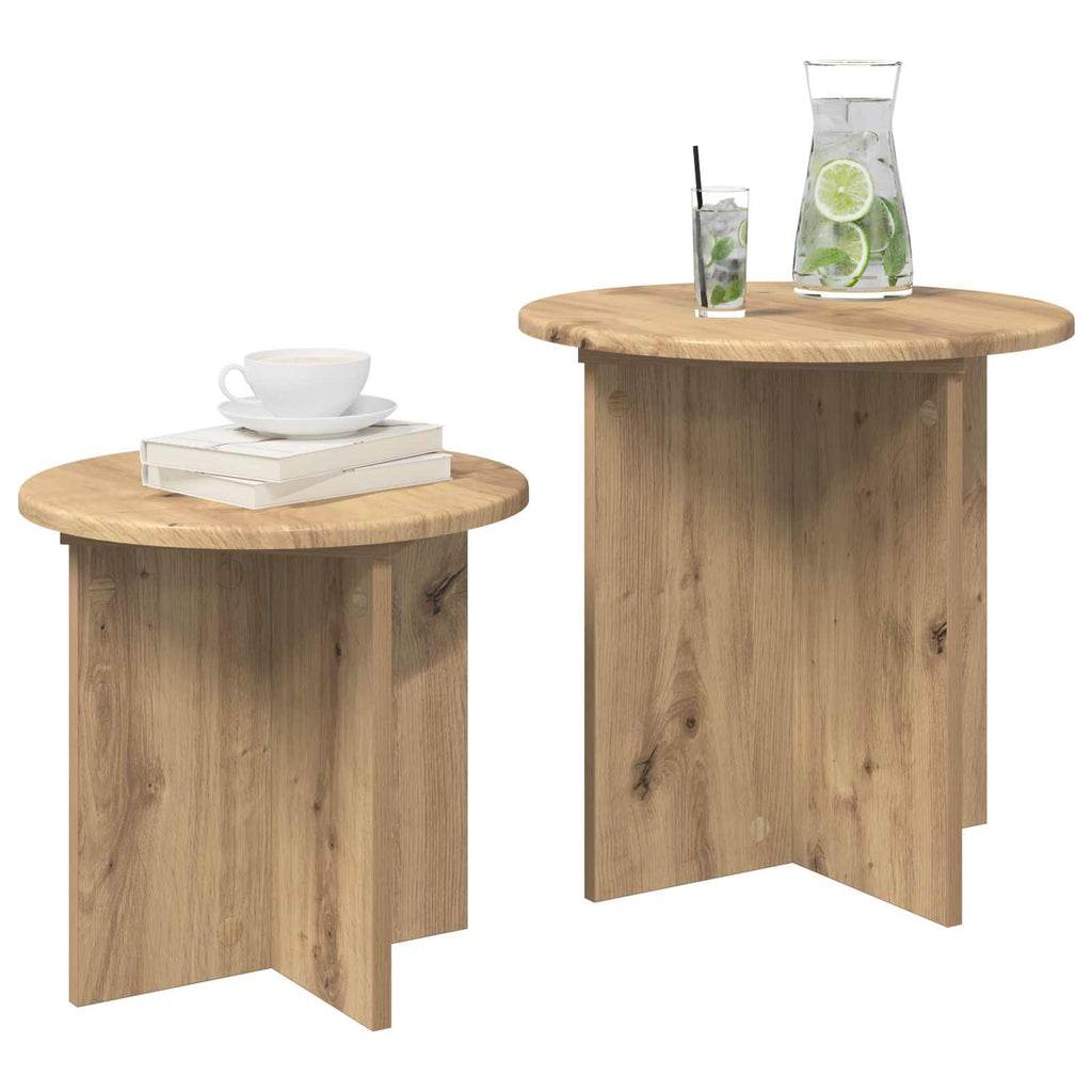 Beistelltisch-Set 2 pcs Artisan-Eiche Holzwerkstoff