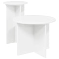 Beistelltisch-Set mit Speicher 2 pcs Weiß Holzwerkstoff