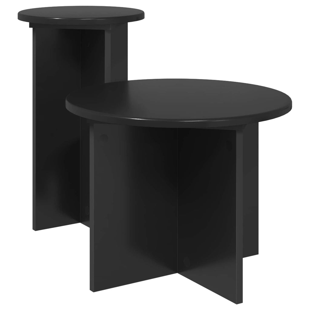 Beistelltisch-Set 2 pcs Schwarze Eiche Holzwerkstoff