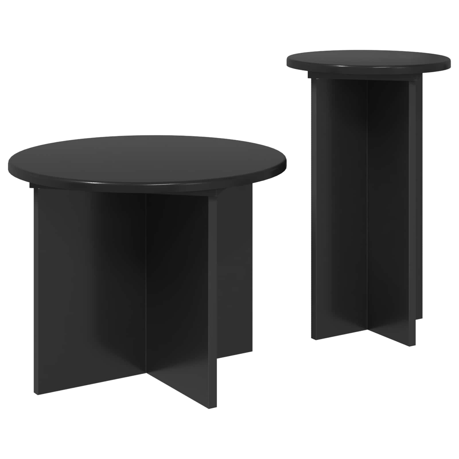 Beistelltisch-Set 2 pcs Schwarze Eiche Holzwerkstoff