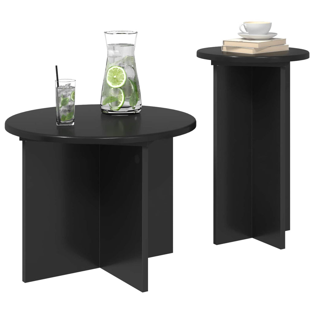 Beistelltisch-Set 2 pcs Schwarze Eiche Holzwerkstoff