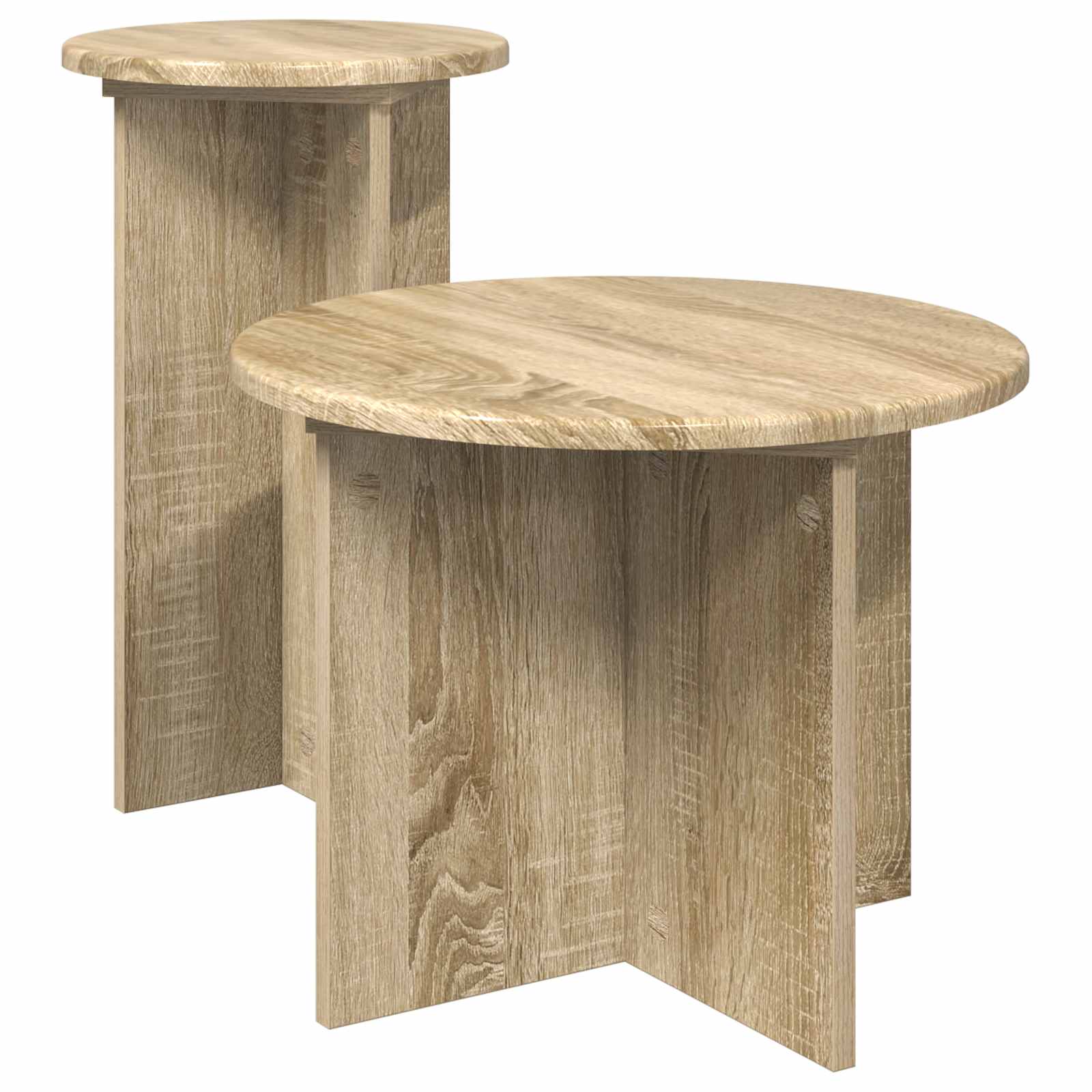 Beistelltisch-Set mit Speicher 2 pcs Sonoma-Eiche Holzwerkstoff