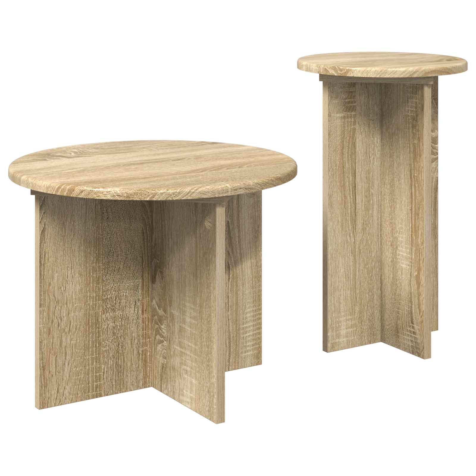 Beistelltisch-Set mit Speicher 2 pcs Sonoma-Eiche Holzwerkstoff