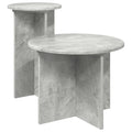 Beistelltisch-Set mit Speicher 2 pcs Betongrau Holzwerkstoff