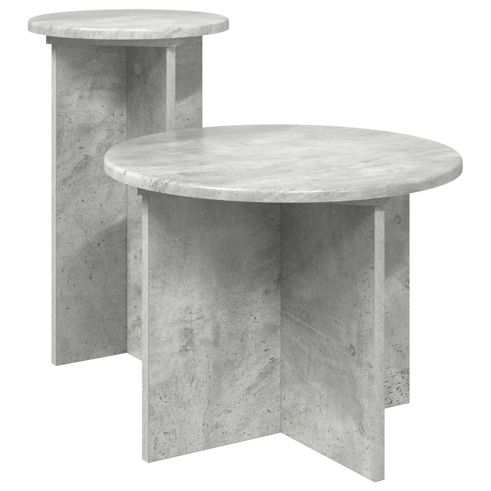Beistelltisch-Set mit Speicher 2 pcs Betongrau Holzwerkstoff