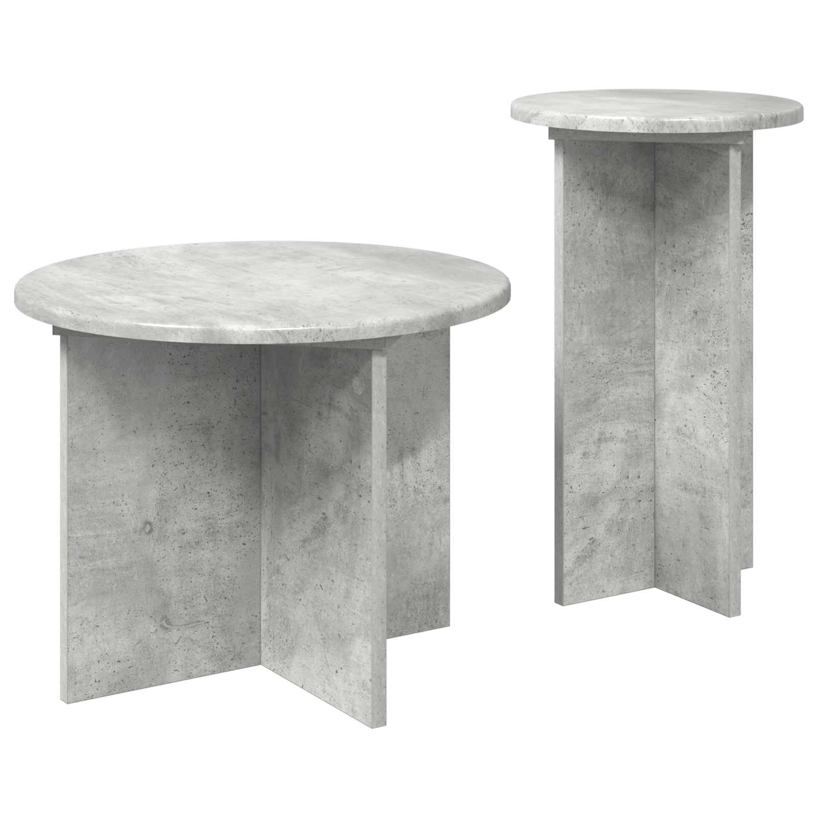 Beistelltisch-Set mit Speicher 2 pcs Betongrau Holzwerkstoff
