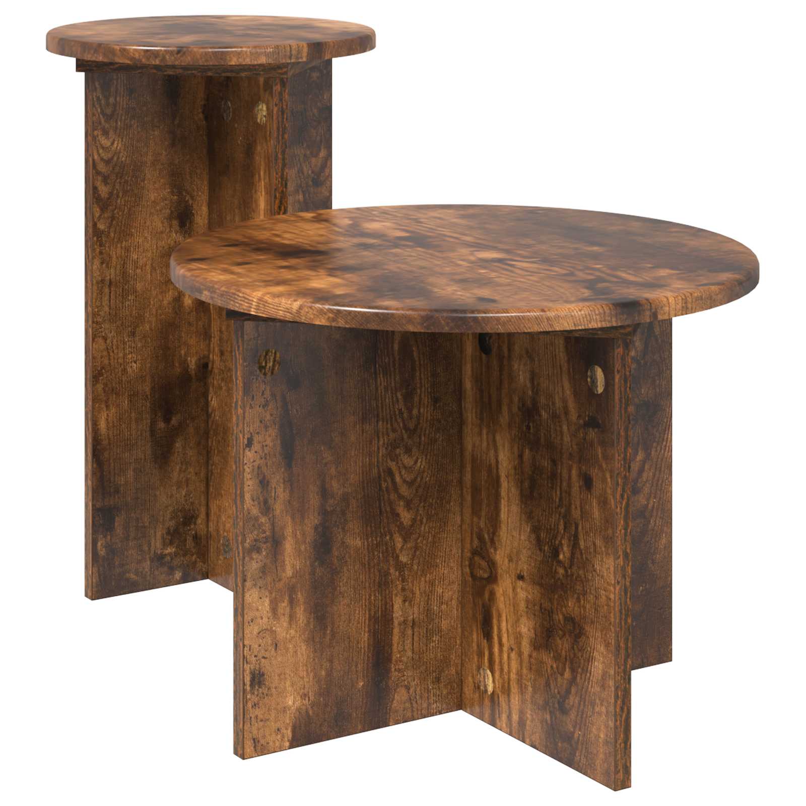 Beistelltisch-Set 2 pcs Geräucherte Eiche Holzwerkstoff