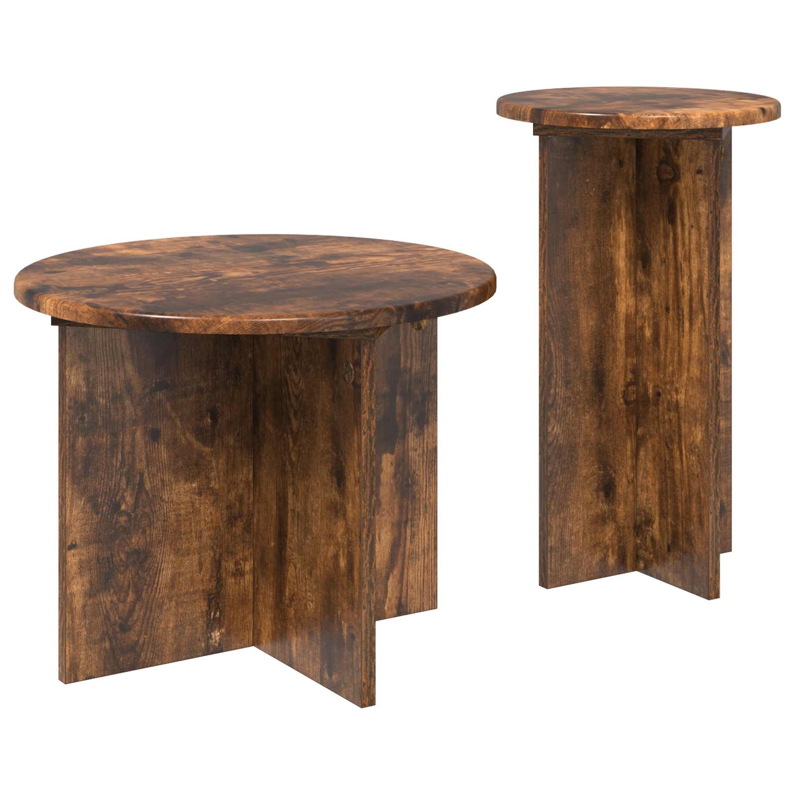Beistelltisch-Set 2 pcs Geräucherte Eiche Holzwerkstoff