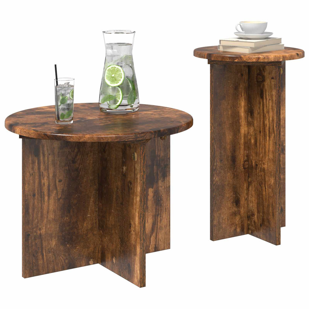 Beistelltisch-Set 2 pcs Geräucherte Eiche Holzwerkstoff