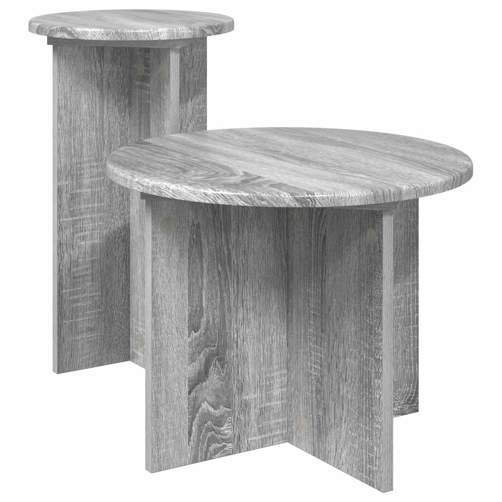 Beistelltisch-Set 2 pcs Graues Sonoma Holzwerkstoff