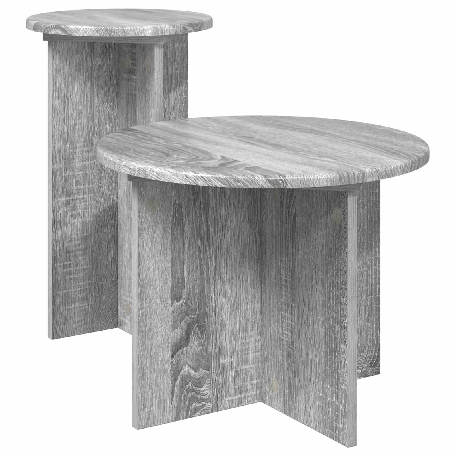 Beistelltisch-Set 2 pcs Graues Sonoma Holzwerkstoff