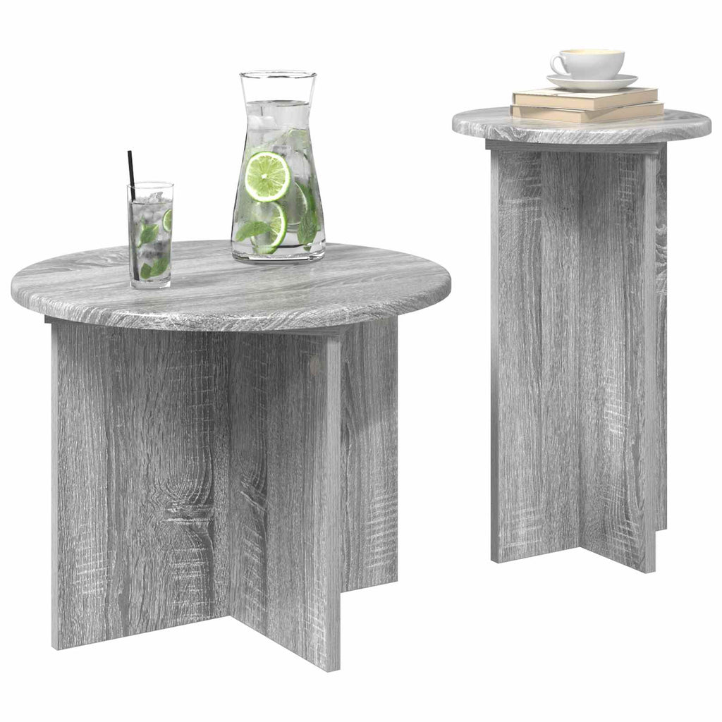 Beistelltisch-Set 2 pcs Graues Sonoma Holzwerkstoff