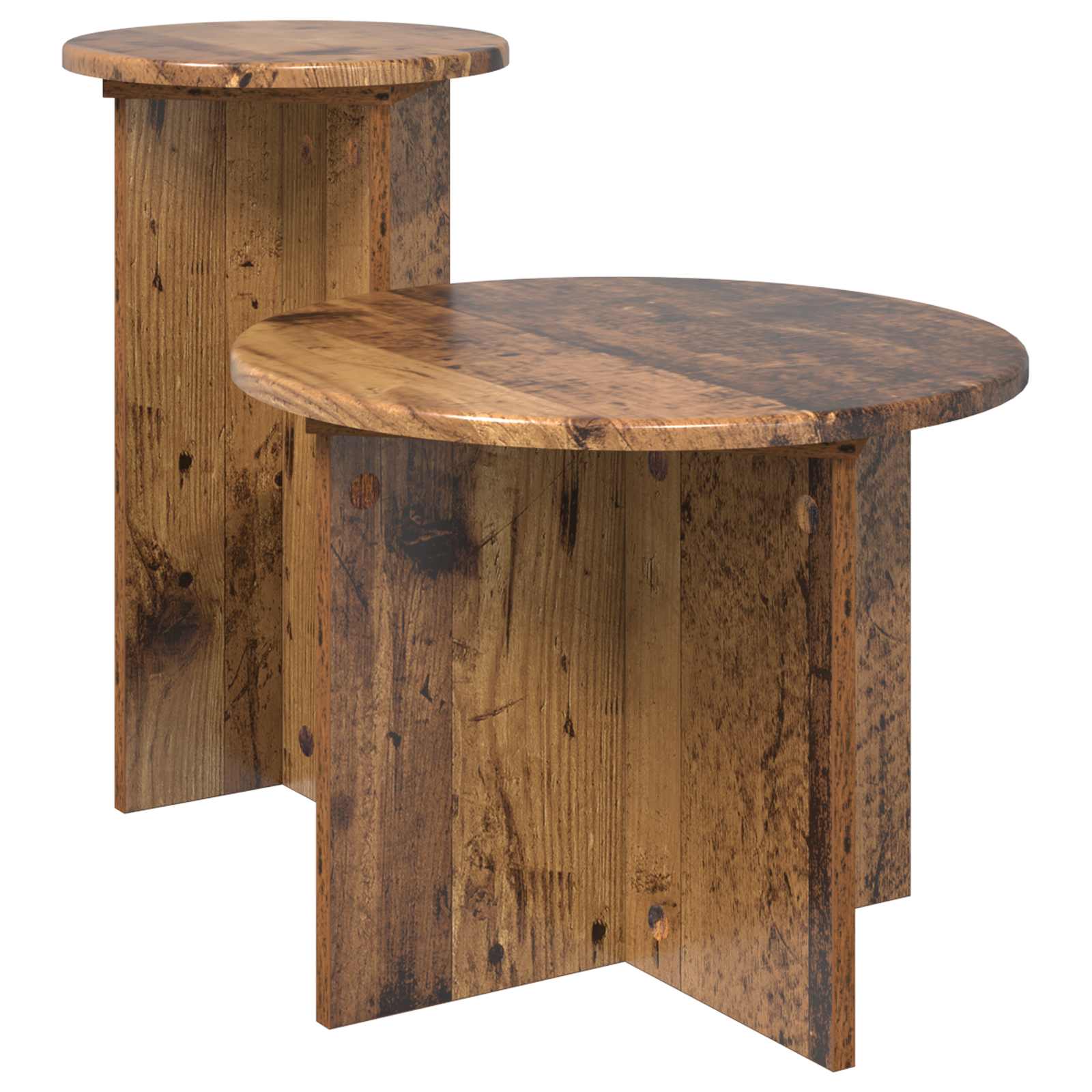 Beistelltisch-Set mit Speicher 2 pcs Altholz Holzwerkstoff