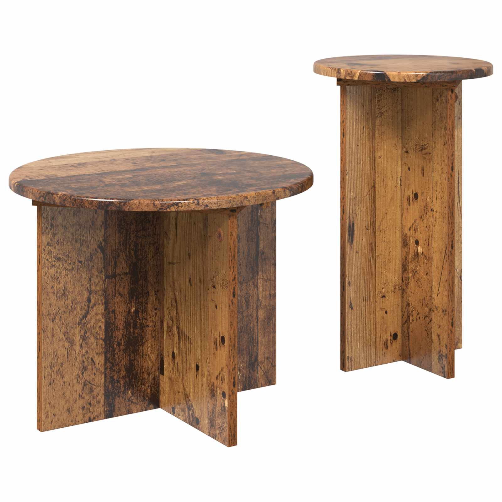 Beistelltisch-Set mit Speicher 2 pcs Altholz Holzwerkstoff