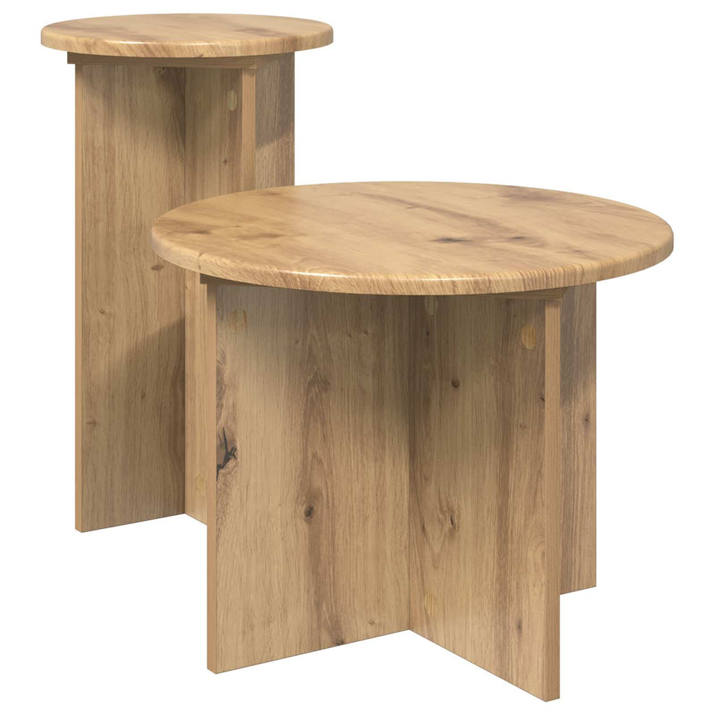 Beistelltisch-Set 2 pcs Artisan-Eiche Holzwerkstoff