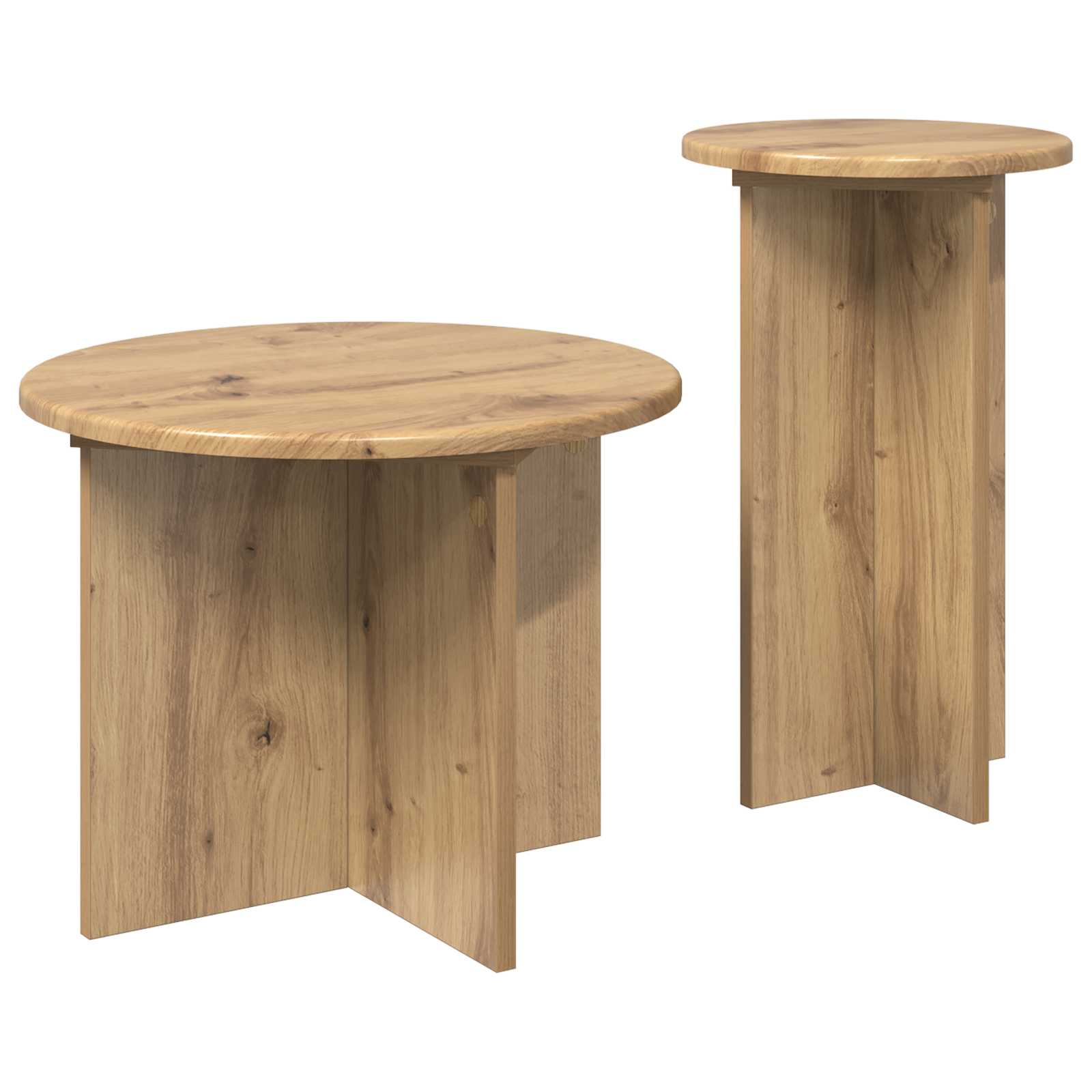 Beistelltisch-Set 2 pcs Artisan-Eiche Holzwerkstoff