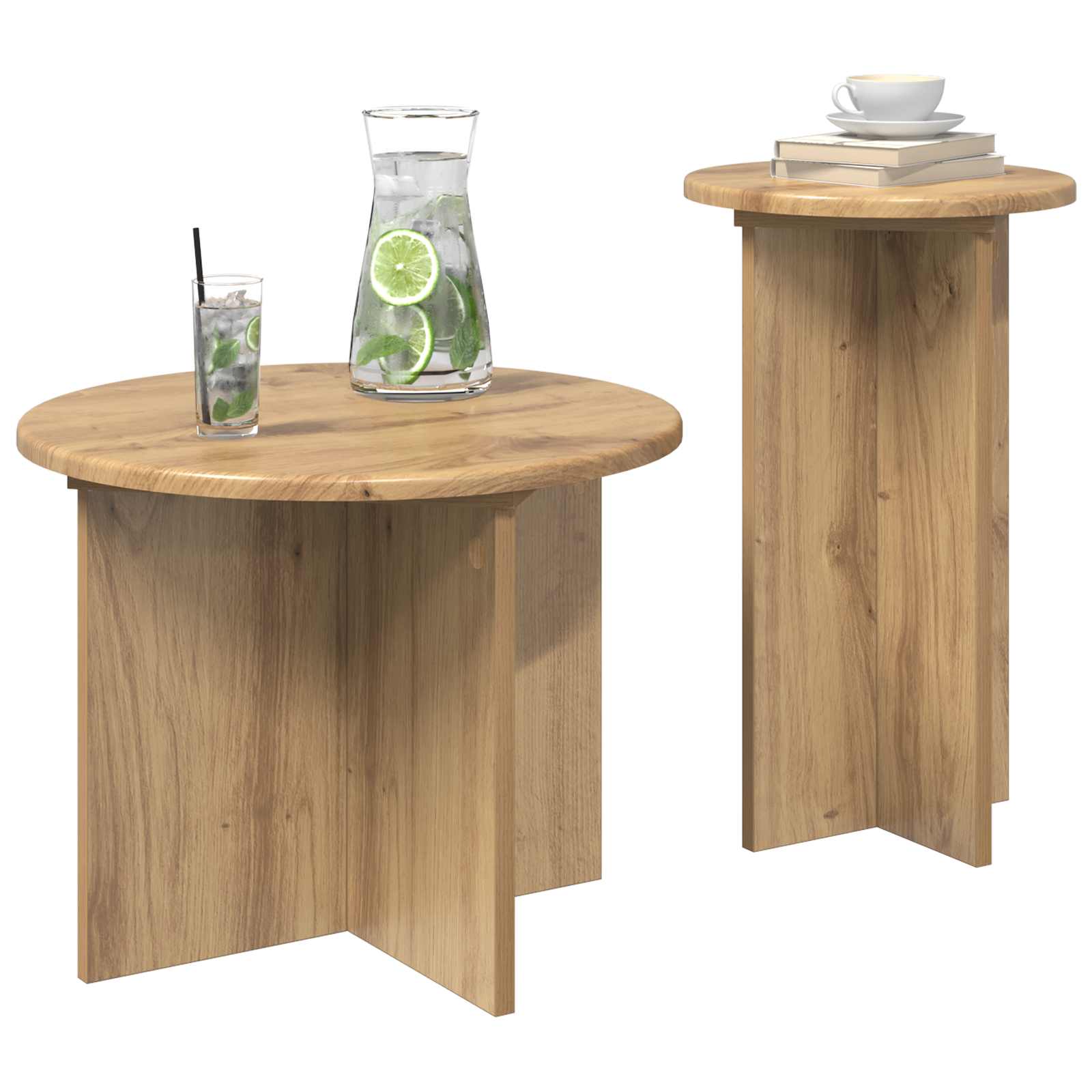 Beistelltisch-Set 2 pcs Artisan-Eiche Holzwerkstoff