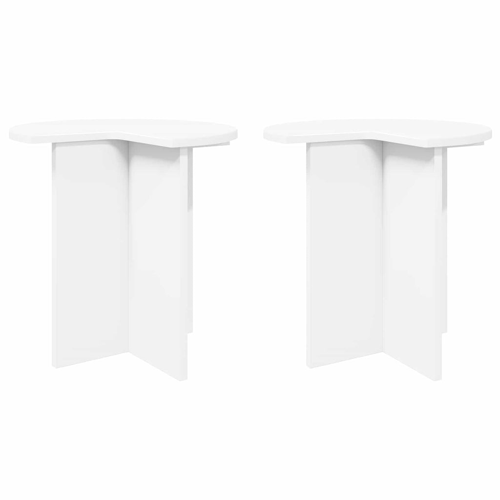 Beistelltisch 2 pcs Weiß Ø 39 x 38 cm Holzwerkstoff