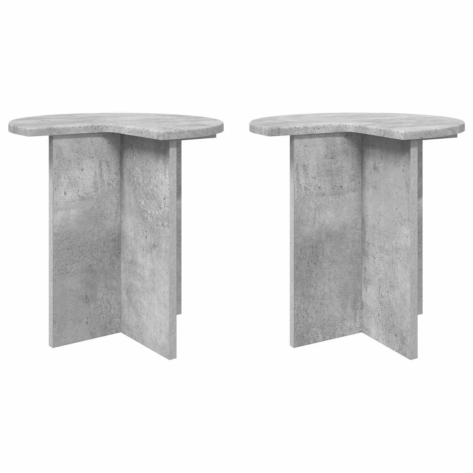 Beistelltisch 2 pcs Betongrau Ø 39 x 38 cm Holzwerkstoff