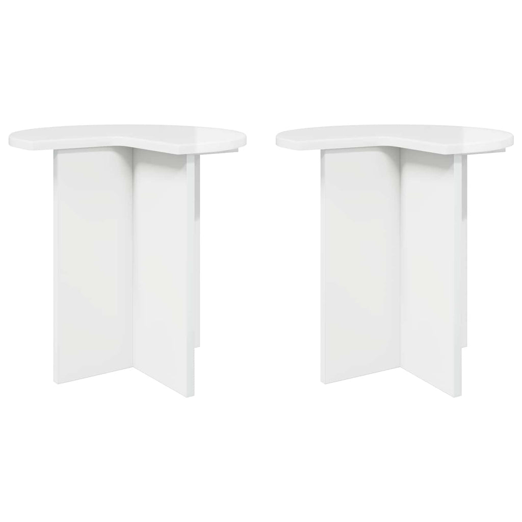 Beistelltisch 2 pcs Hochglanz Weiß Ø 39 x 38 cm Holzwerkstoff