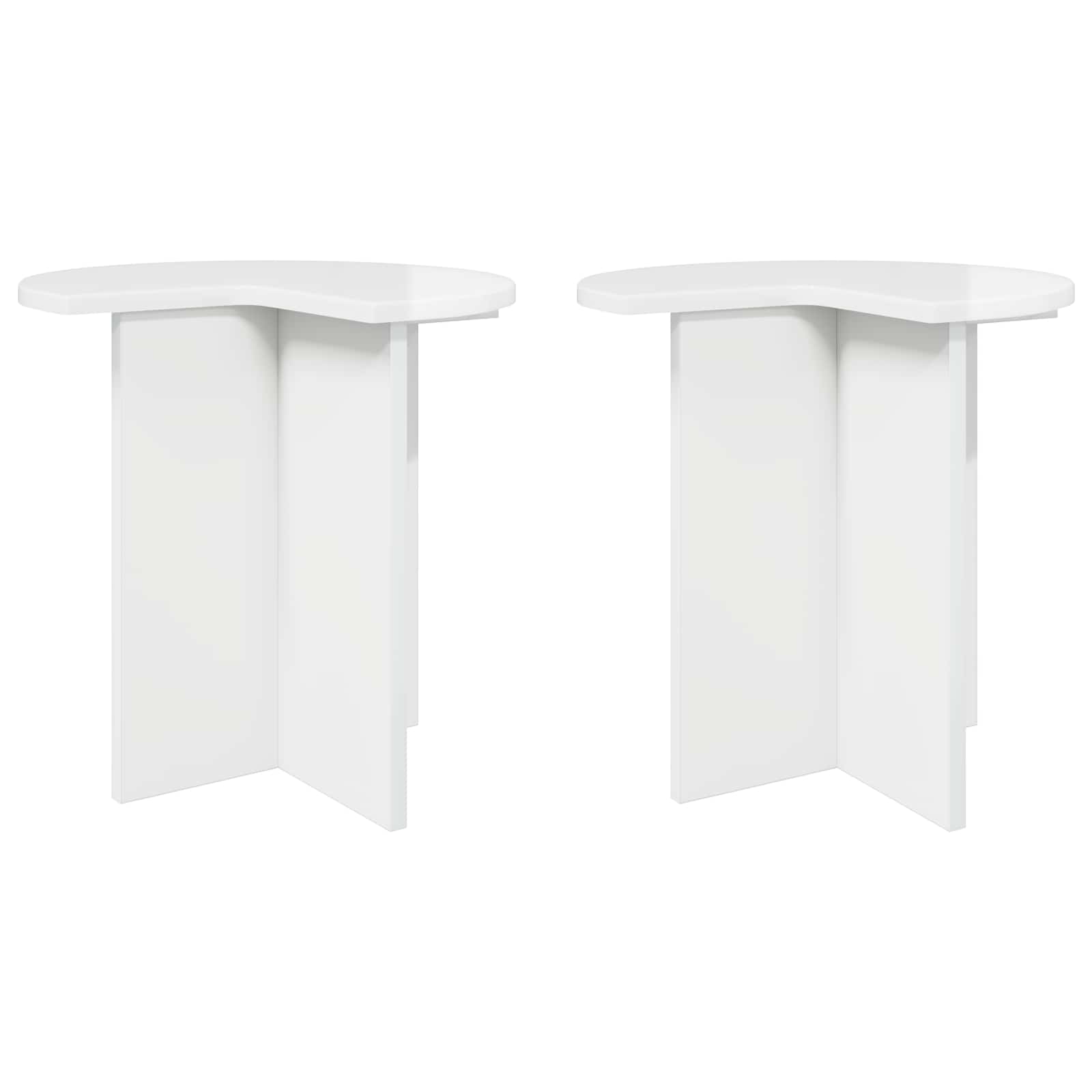 Beistelltisch 2 pcs Hochglanz Weiß Ø 39 x 38 cm Holzwerkstoff