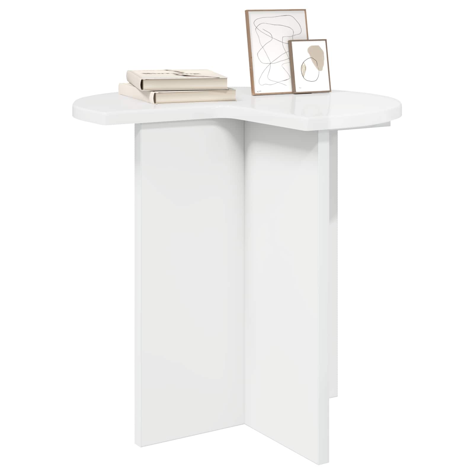 Beistelltisch 2 pcs Hochglanz Weiß Ø 39 x 38 cm Holzwerkstoff