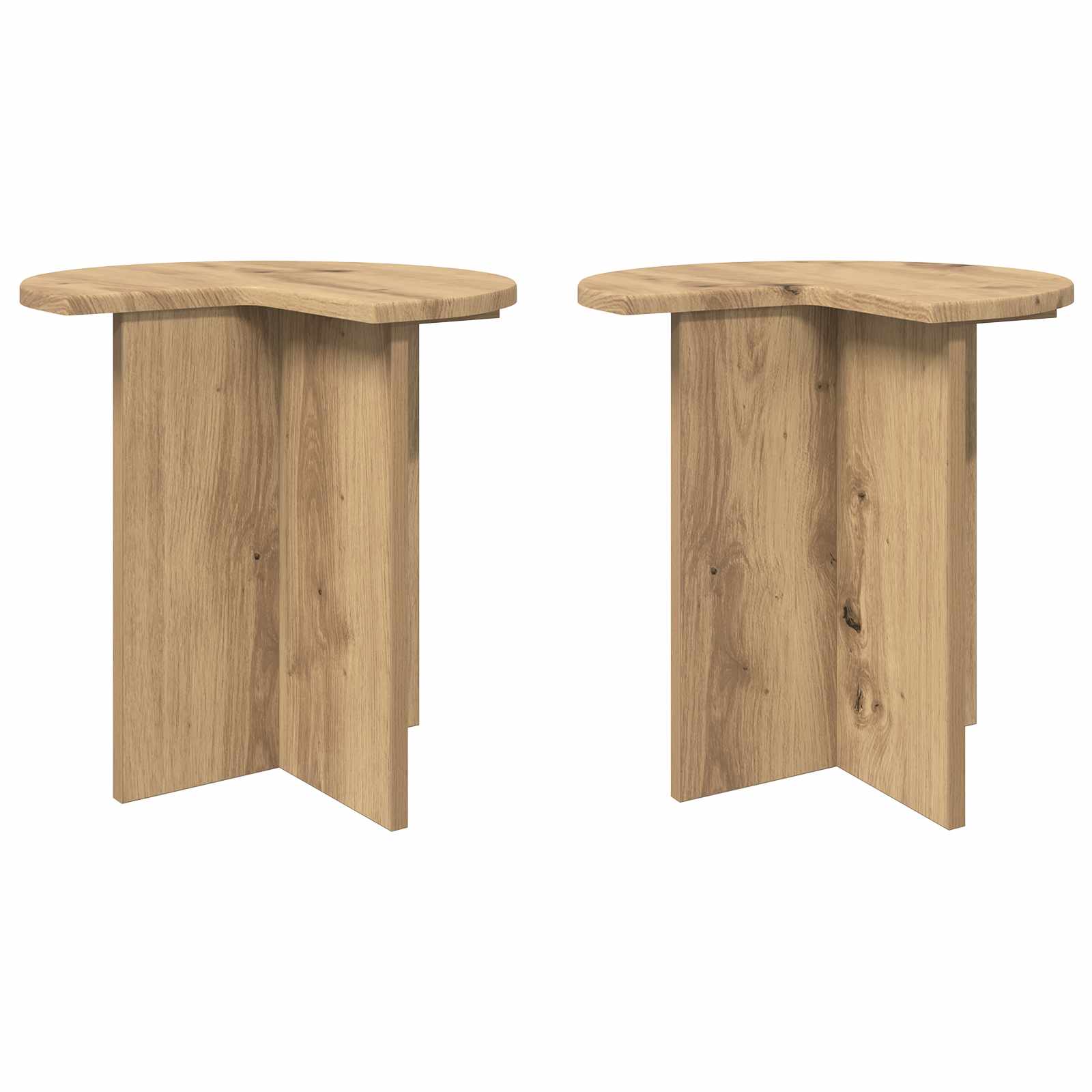Beistelltisch 2 pcs Artisan-Eiche Ø 39 x 38 cm Holzwerkstoff