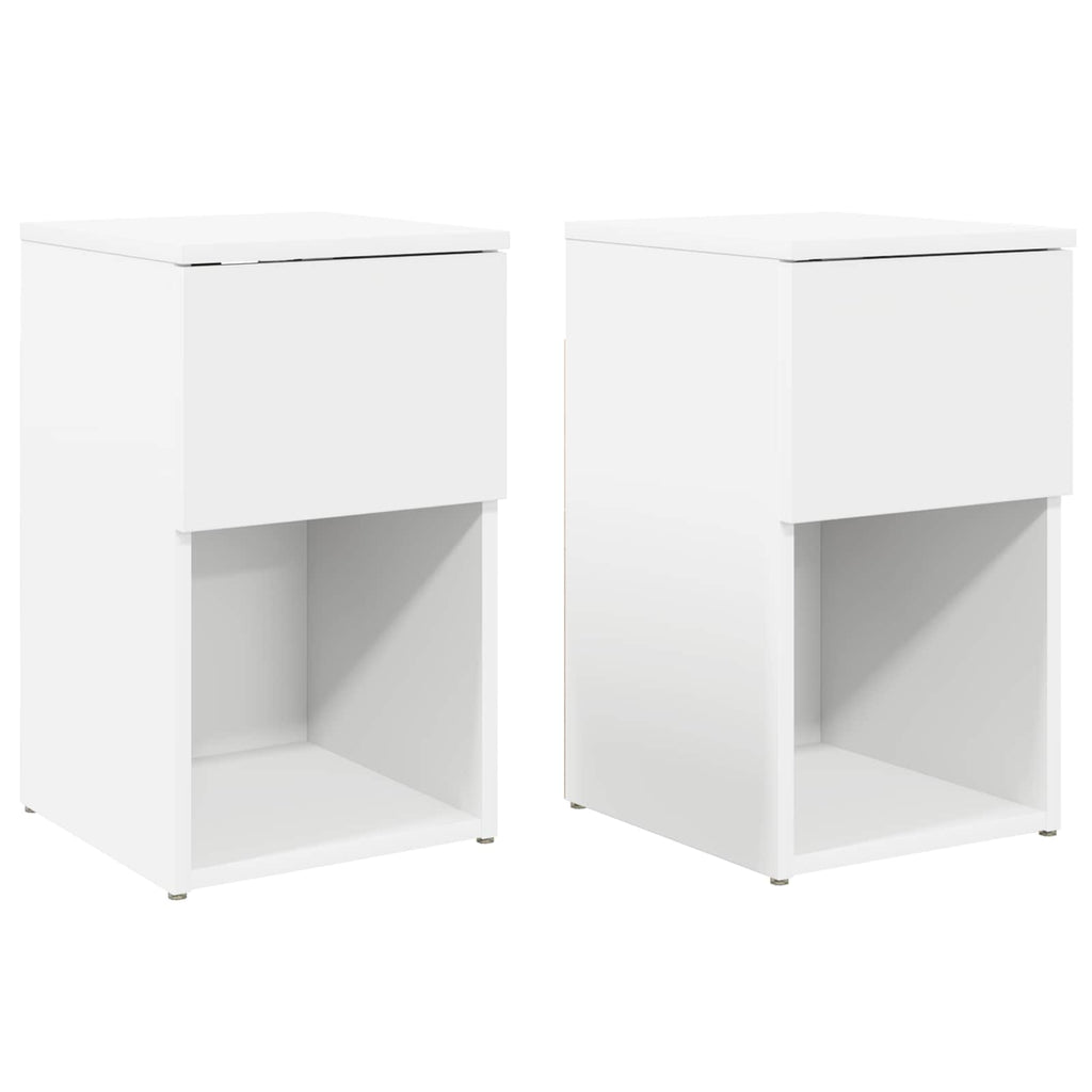 Bettschrank 2 pcs Weiß 29 x 31,5 x 49 cm Holzwerkstoff