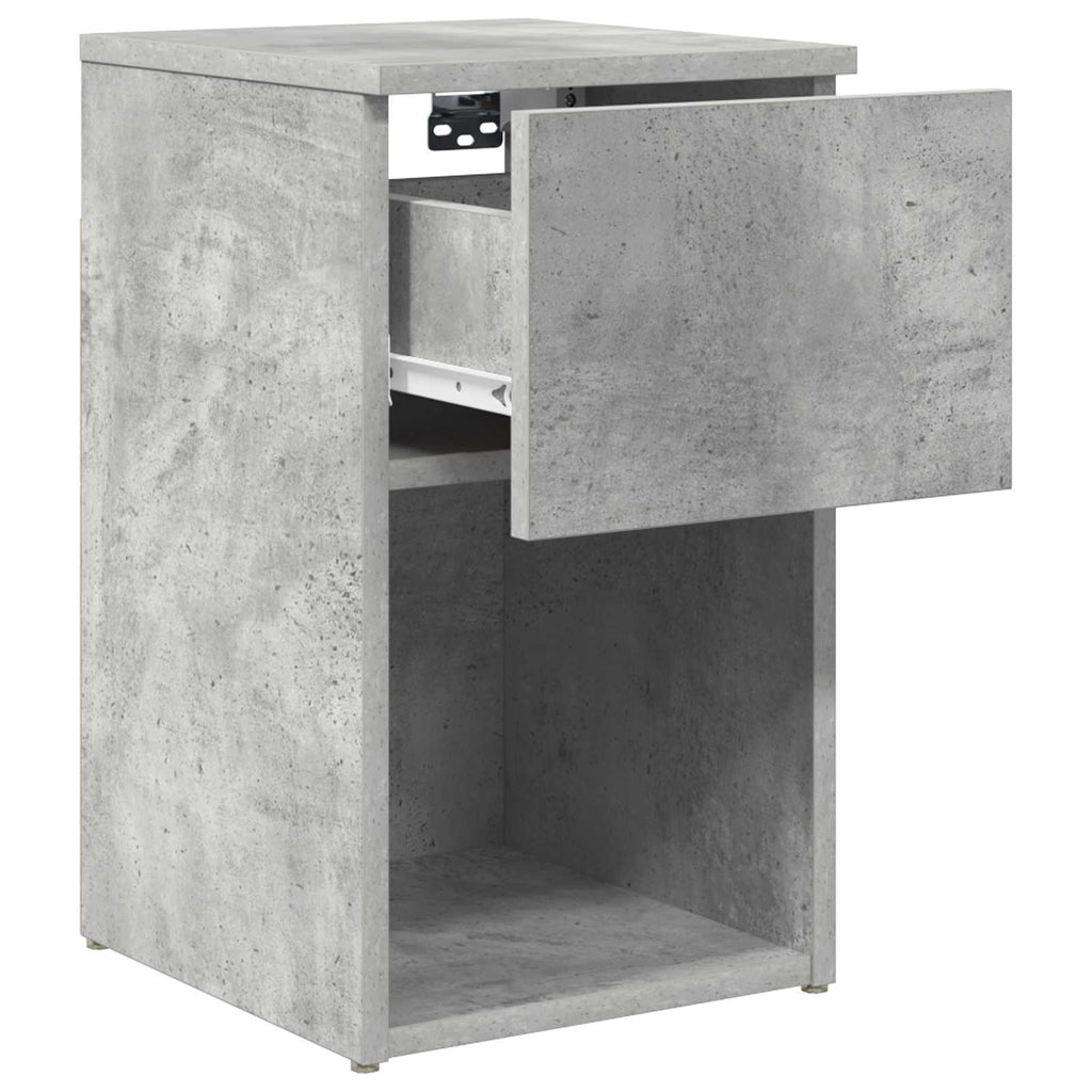 Bettschrank Betongrau 29 x 31,5 x 49 cm Holzwerkstoff