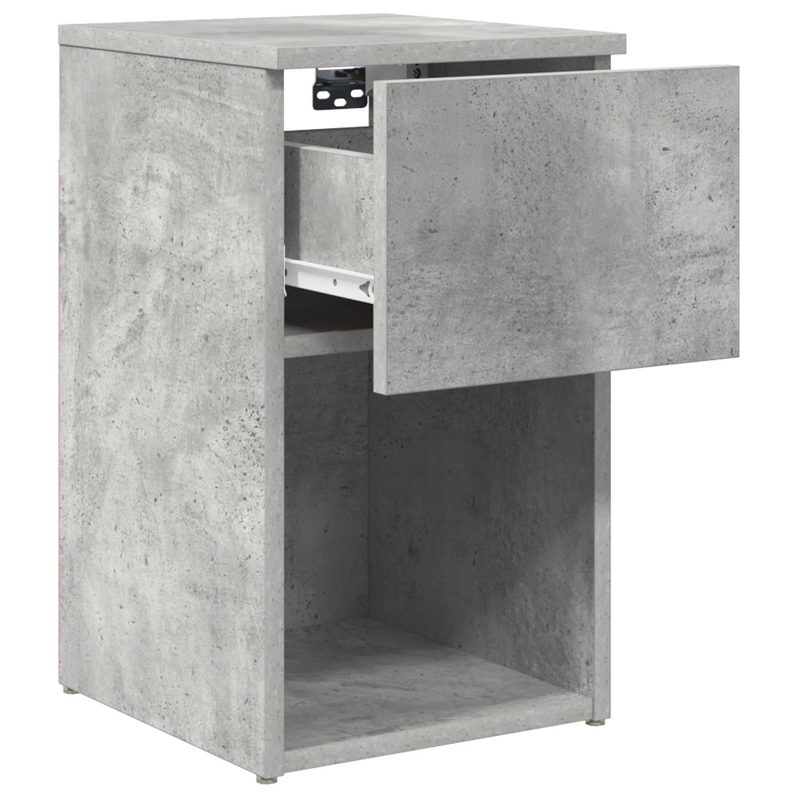 Bettschrank Betongrau 29 x 31,5 x 49 cm Holzwerkstoff
