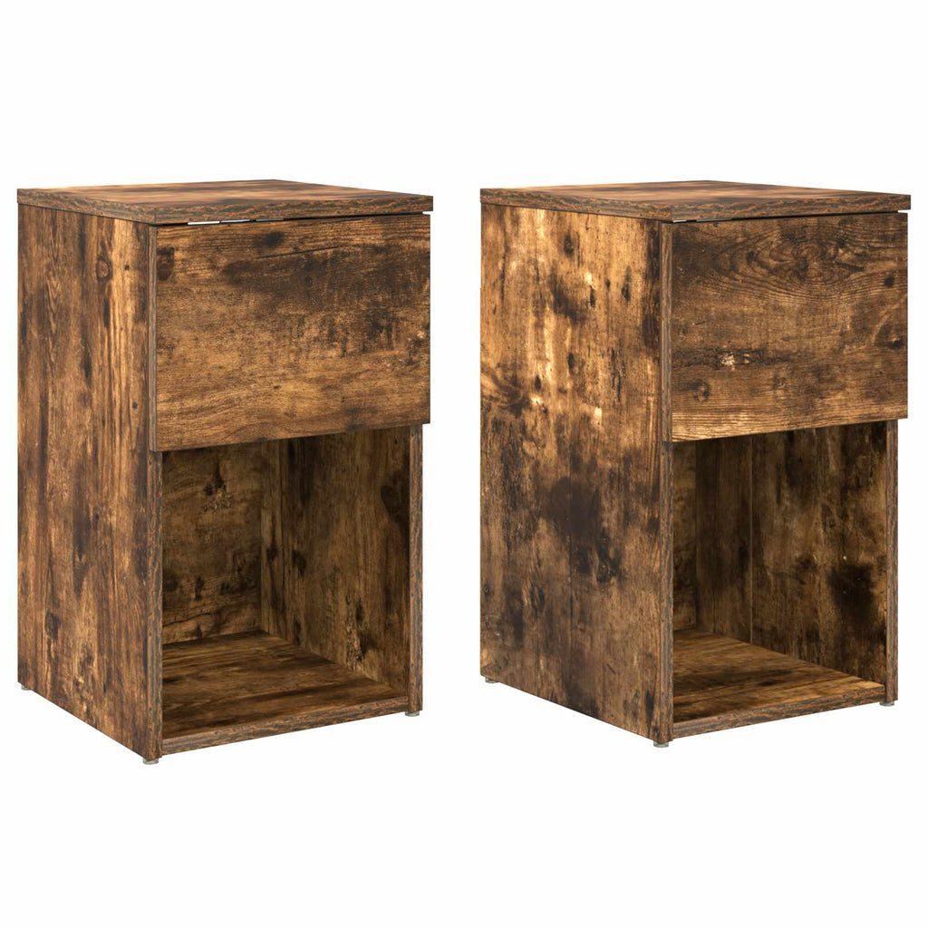 Bettschrank 2 pcs Geräucherte Eiche 29 x 31,5 x 49 cm