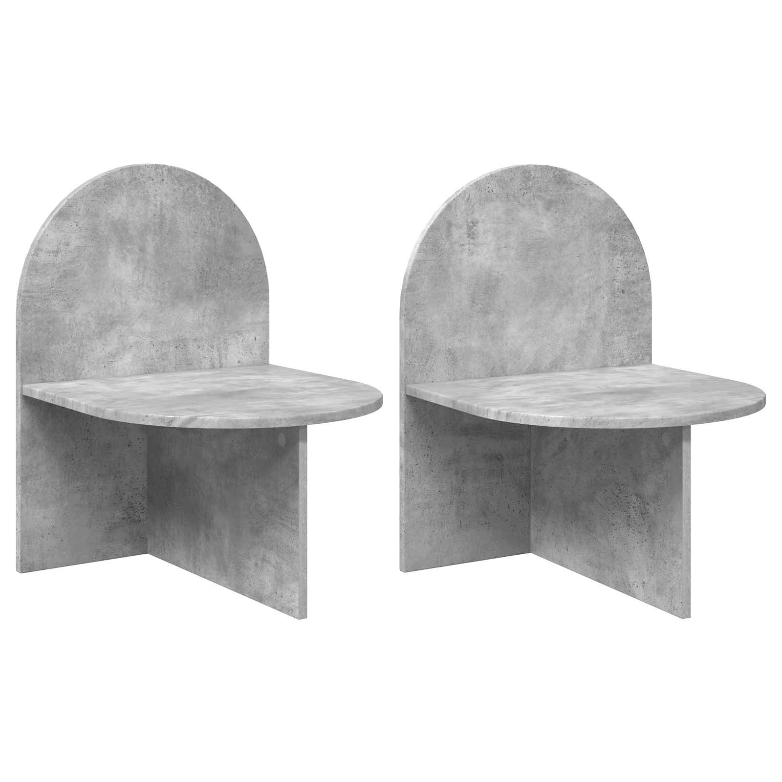 Nachttisch 2 pcs Betongrau 48 x 49 x 65 cm Holzwerkstoff