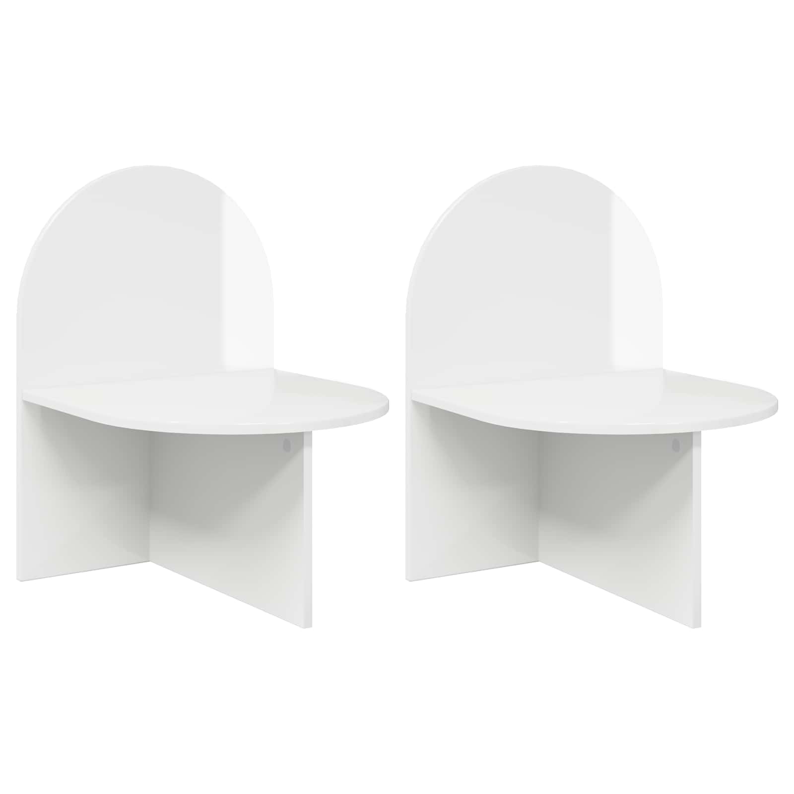 Nachttisch 2 pcs Hochglanz Weiß 48 x 49 x 65 cm Holzwerkstoff