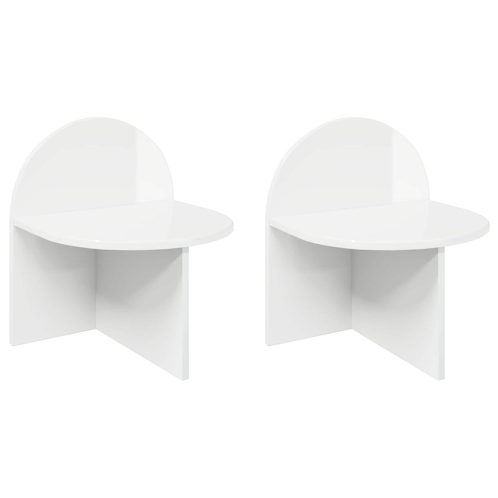 Nachttisch 2 pcs Hochglanz Weiß 40 x 35,5 x 45,5 cm