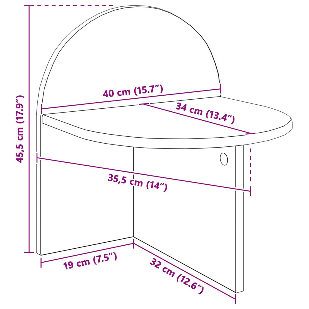 Nachttisch Altholz 40 x 35,5 x 45,5 cm Holzwerkstoff