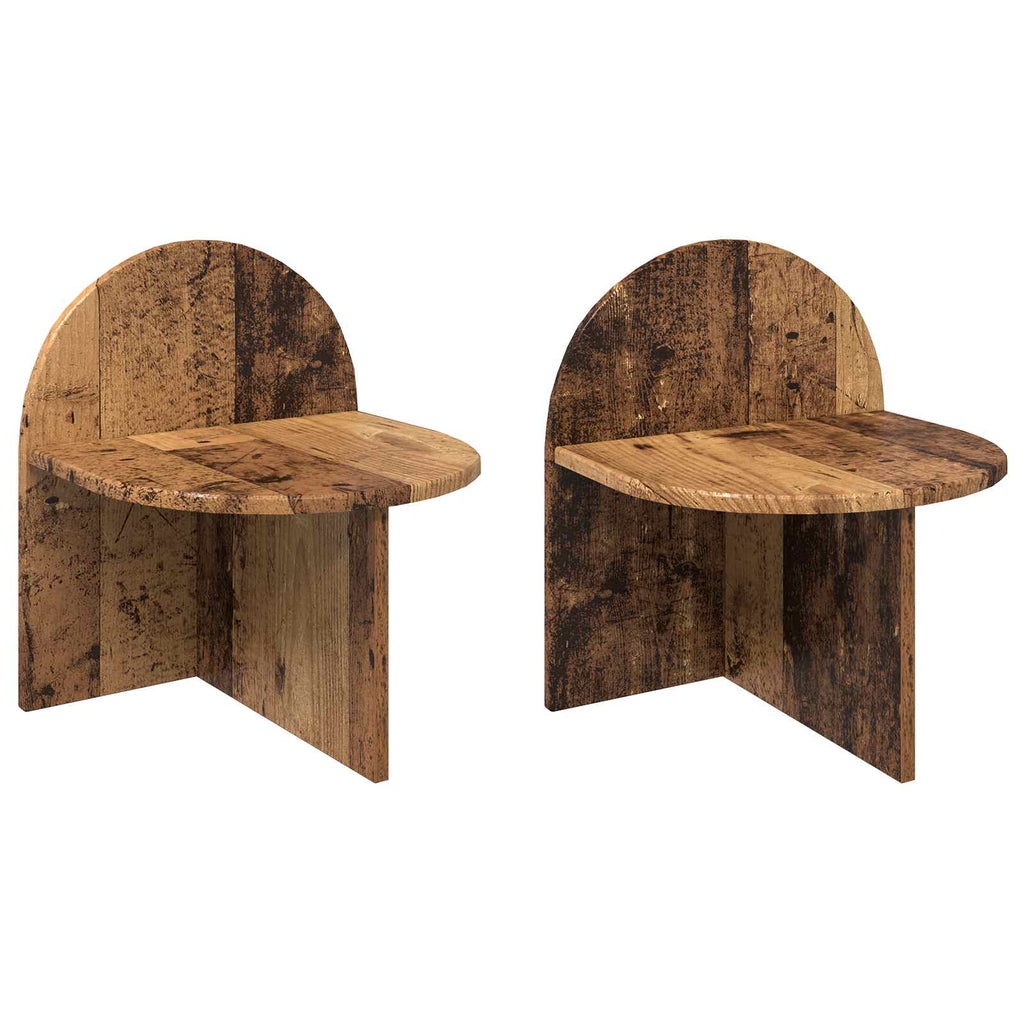 Nachttisch 2 pcs Altholz 40 x 35,5 x 45,5 cm Holzwerkstoff