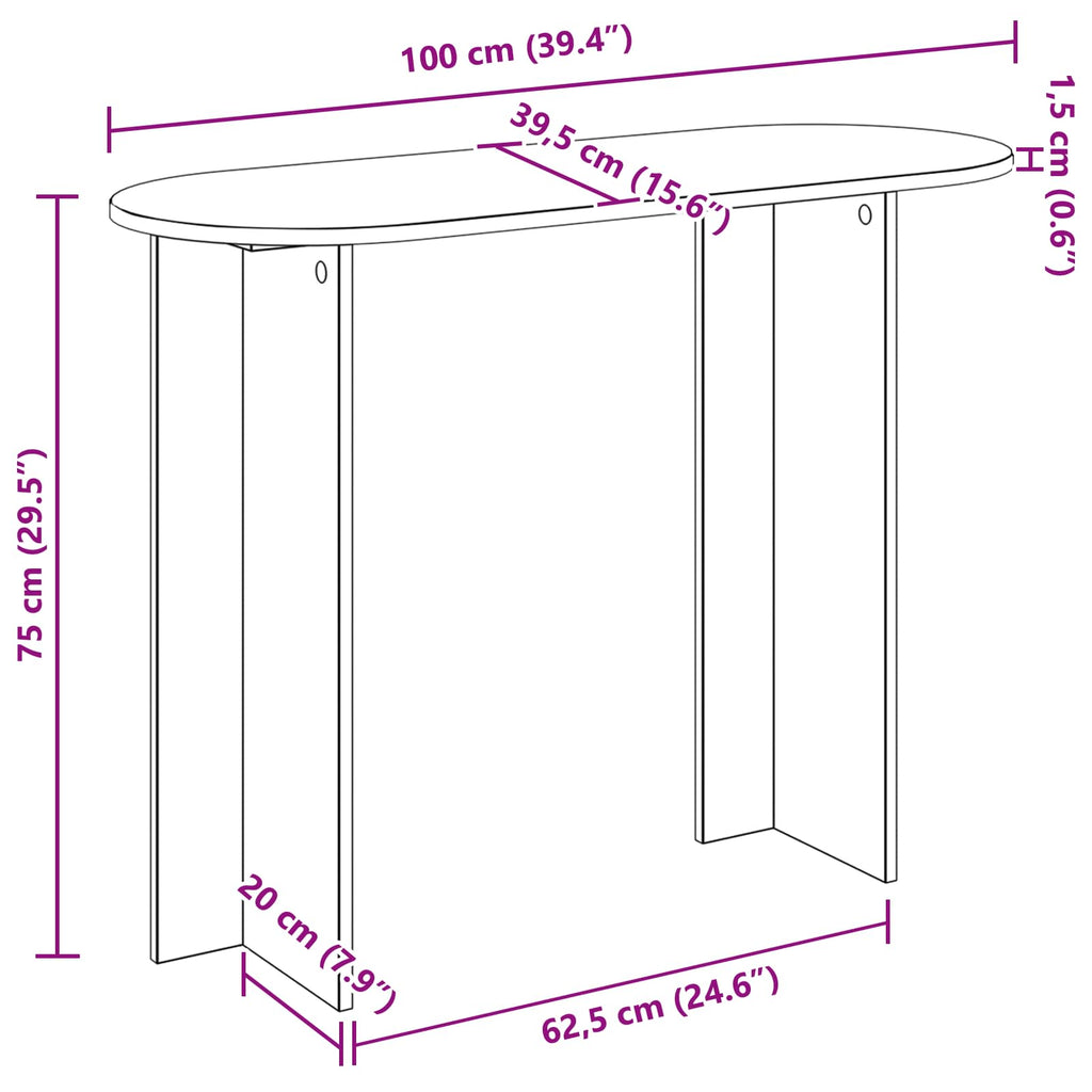 Konsolentisch Weiß 100 x 39,5 x 75 cm Holzwerkstoff
