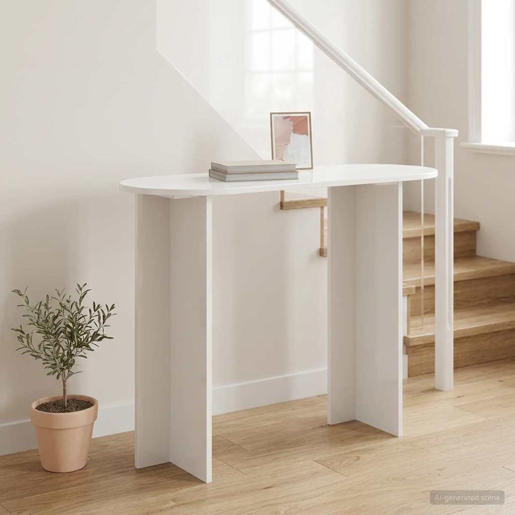 Konsolentisch Hochglanz Weiß 100 x 39,5 x 75 cm Holzwerkstoff