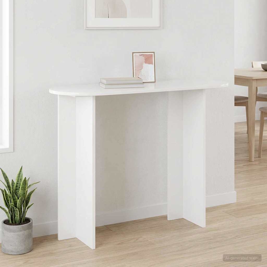 Konsolentisch Hochglanz Weiß 100 x 39,5 x 75 cm Holzwerkstoff
