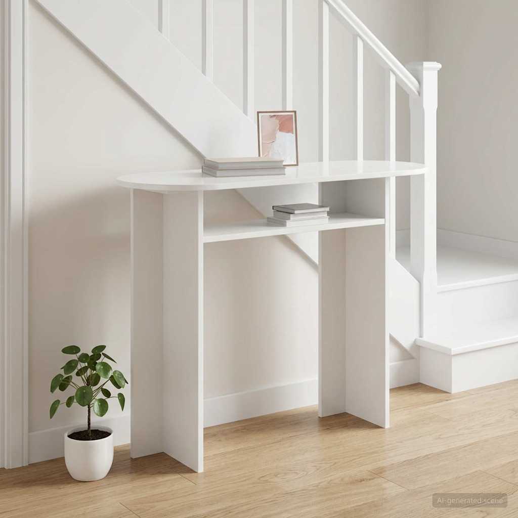 Konsolentisch Hochglanz Weiß 100 x 39,5 x 75 cm Holzwerkstoff