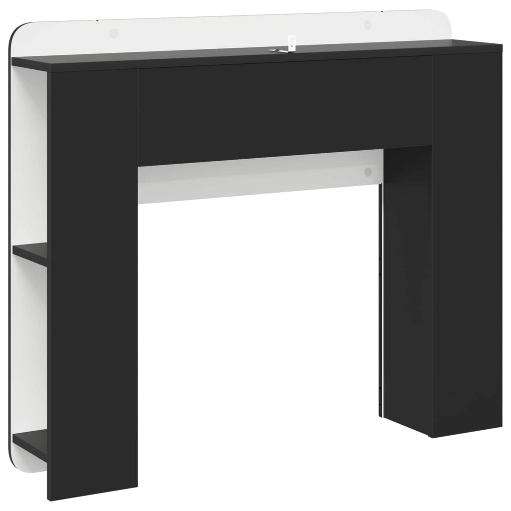 Kopfteil Schrank mit Speicher Schwarz Holzwerkstoff