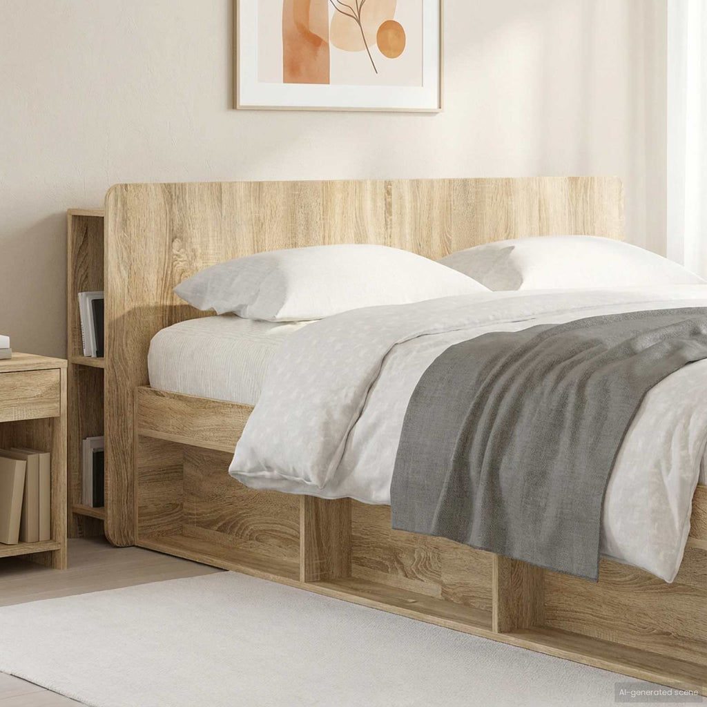 Kopfteil Schrank mit Speicher Sonoma-Eiche Holzwerkstoff