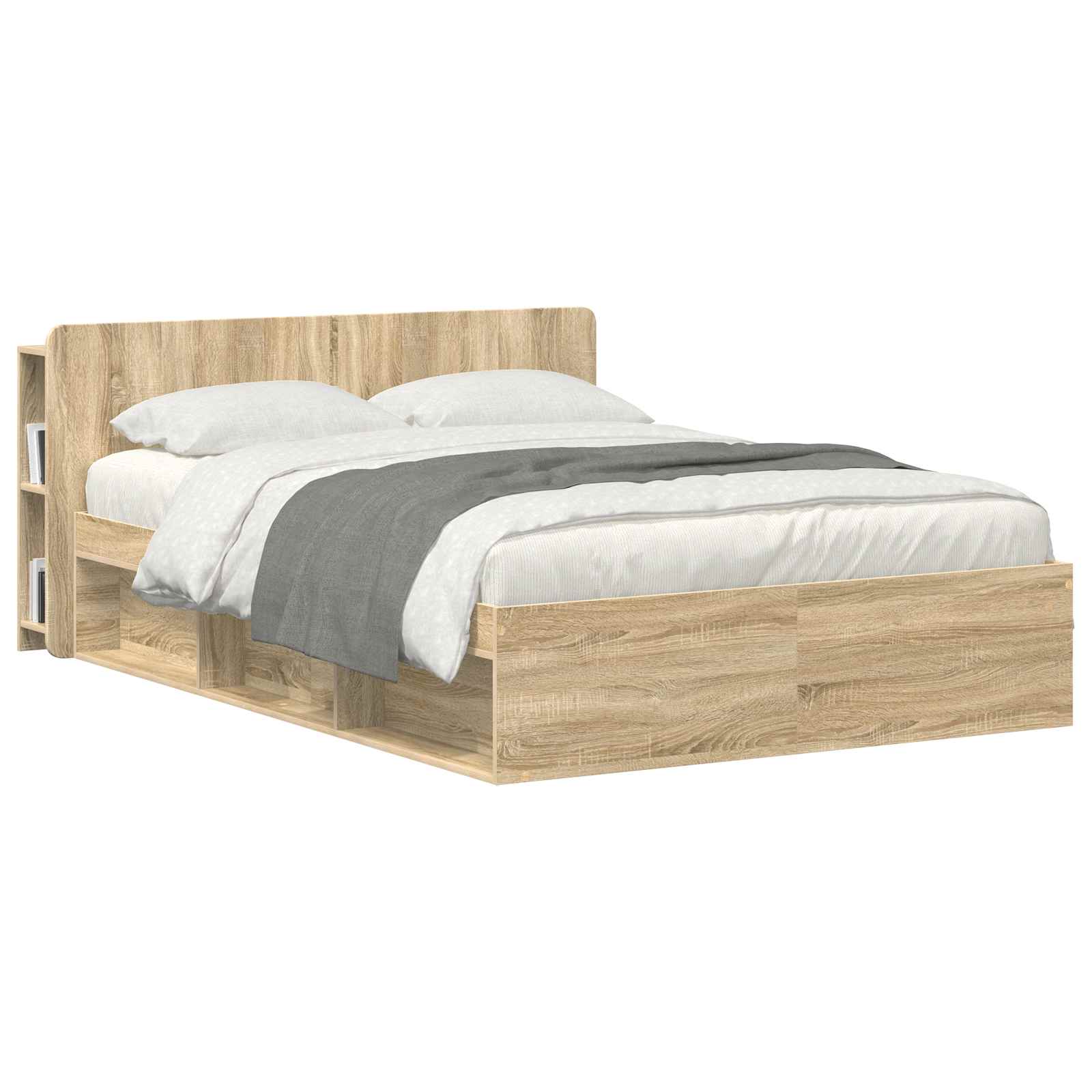 Kopfteil Schrank mit Speicher Sonoma-Eiche Holzwerkstoff