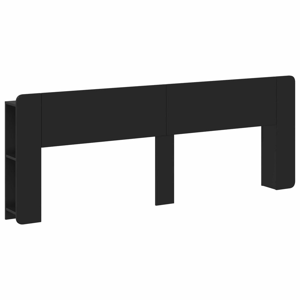 Kopfteil Schrank mit Speicher Schwarz Holzwerkstoff