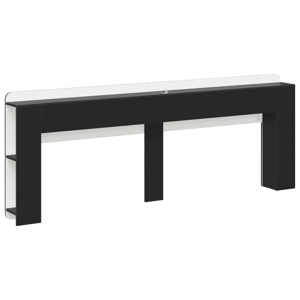 Kopfteil Schrank mit Speicher Schwarz Holzwerkstoff